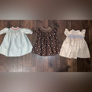 3 Beautiful hand smocked dresses